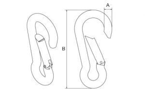 karabińczyki strażackie ocynkowane szkic