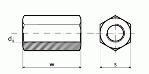 nakrętka łącznikowa ocynkowana szkic