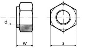 nakrętka samokontrująca ocynkowana szkic