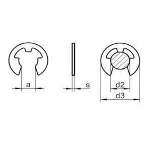 INOX płytka osadcza nierdzewna A2 [DIN6799] szkic