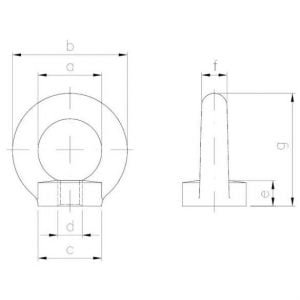 Nakrętka z uchem ocynkowana szkic