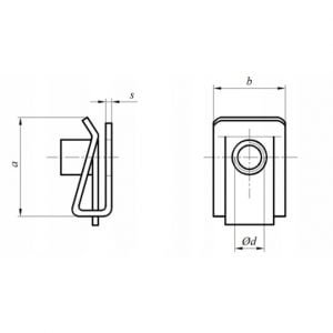 Nakrętki nasuwane U, ocynk biały szkic