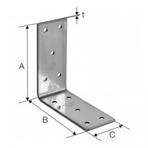 Złącze kątowe perforowane Simpson 93x93x40 mmszkic